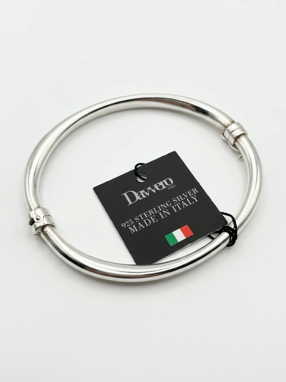 NWT Davvero Italy 925 Sterling Silver Hinged Bangle Bracelet